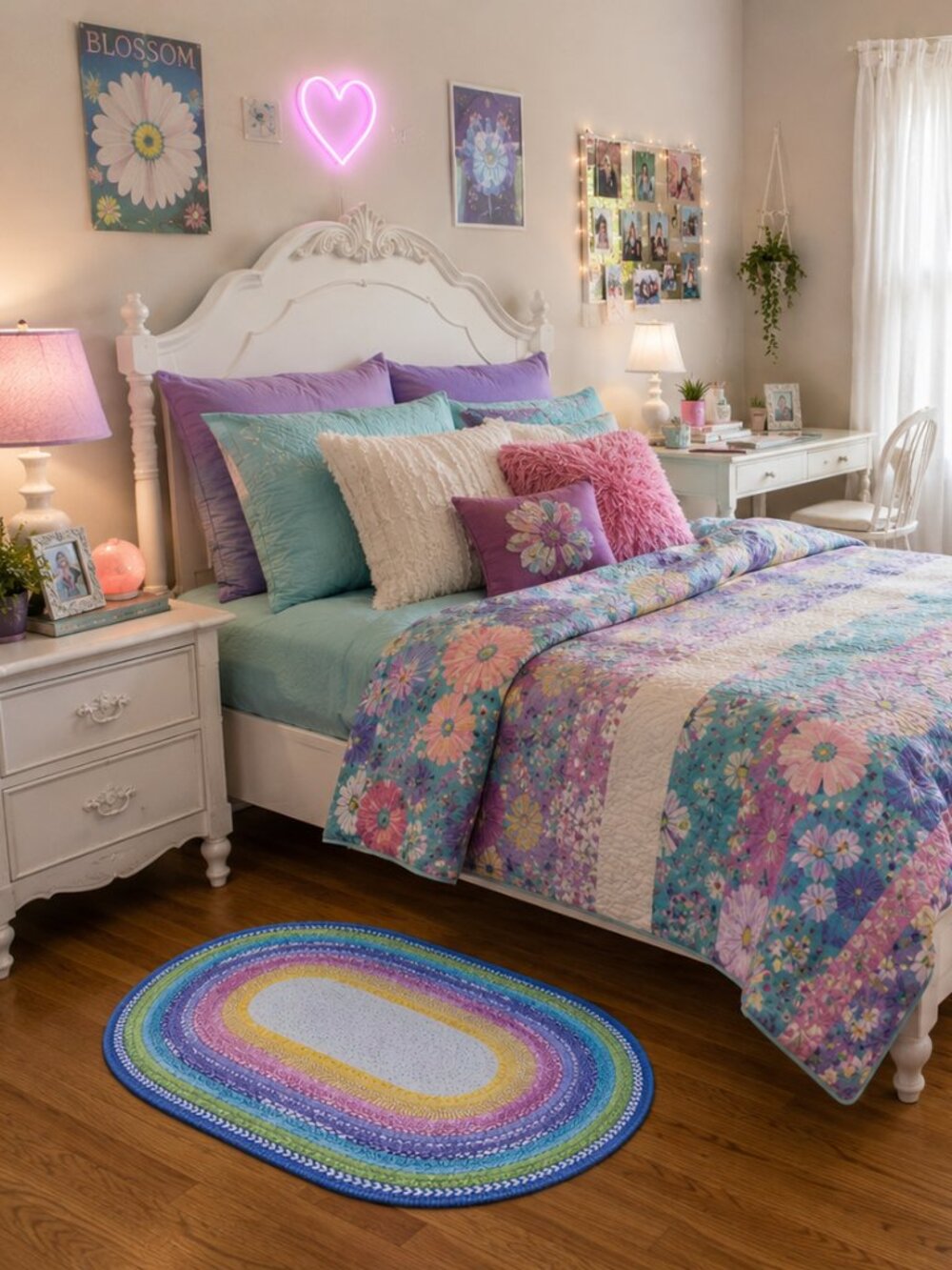 Pastel 90s Oval Jelly Roll Rug